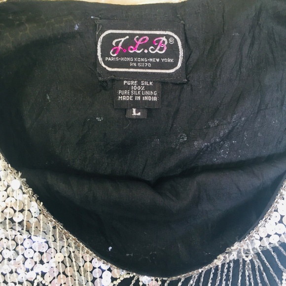 Vintage Sequined Silk Blouse - Picture 5 of 5
